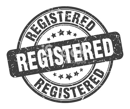 registered stamp. registered round grunge sign. registered